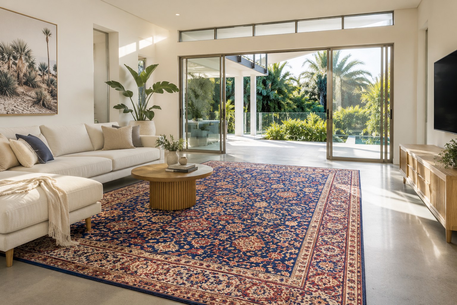 Beautiful clean rug in a modern living room